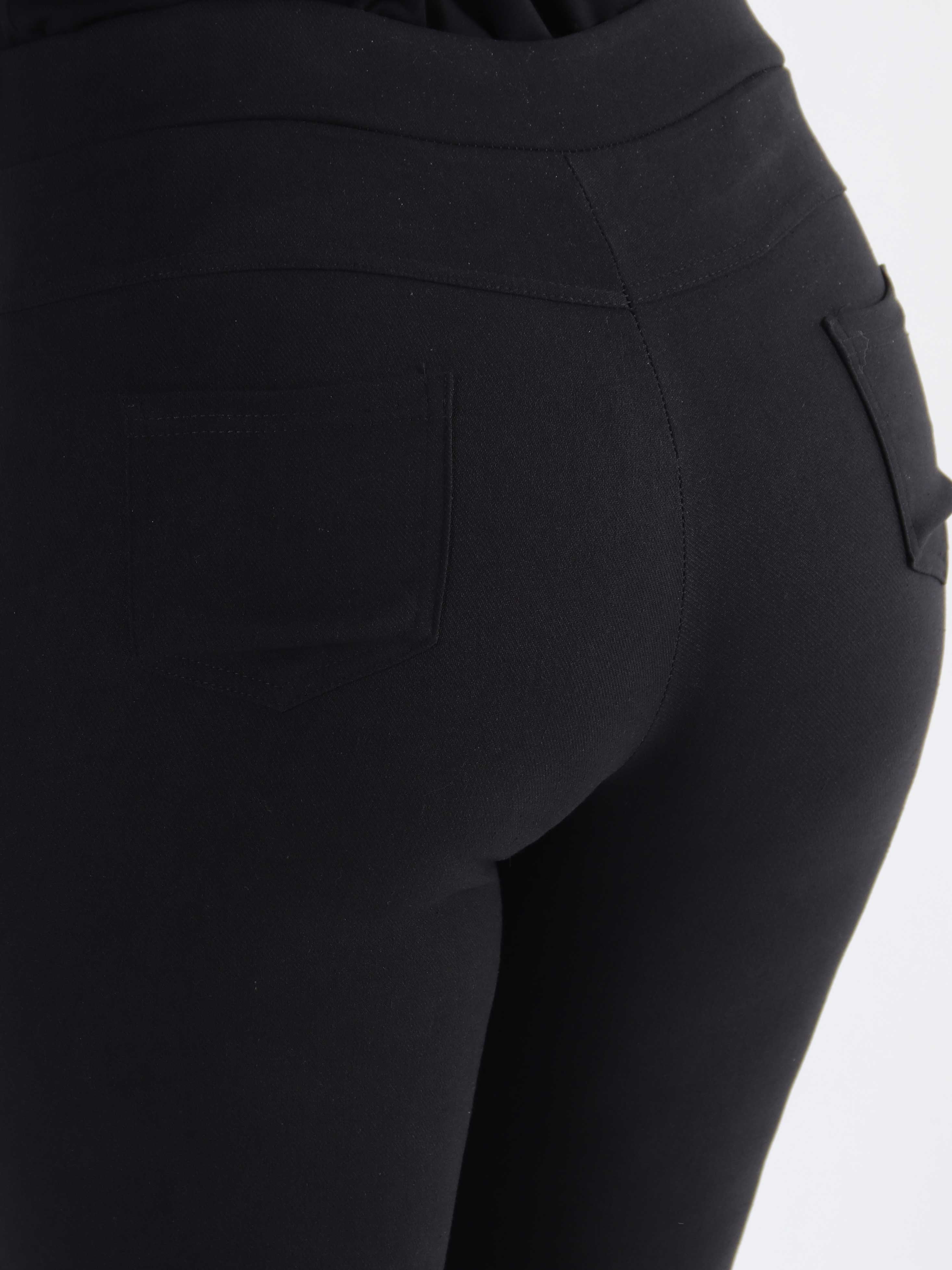Anemone - Svarta leggings med guldknappar